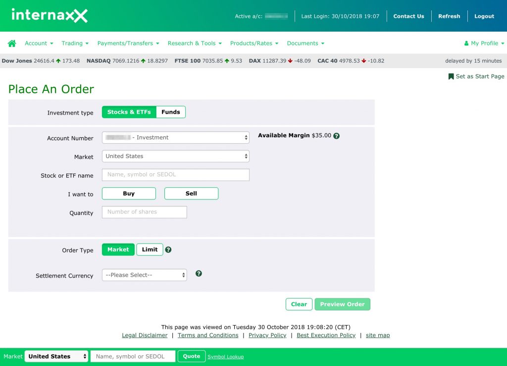 Обзор Internaxx – веб-интерфейс торговой платформы